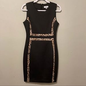 Black and leopard Calvin Klein dress